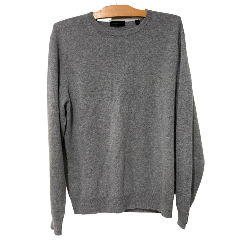 Saks Fifth Avenue | Sweater Cashmere Pullover Luxury Gray Minimalist- Size Large
